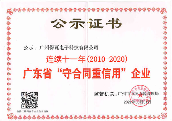 守信用企業證書
